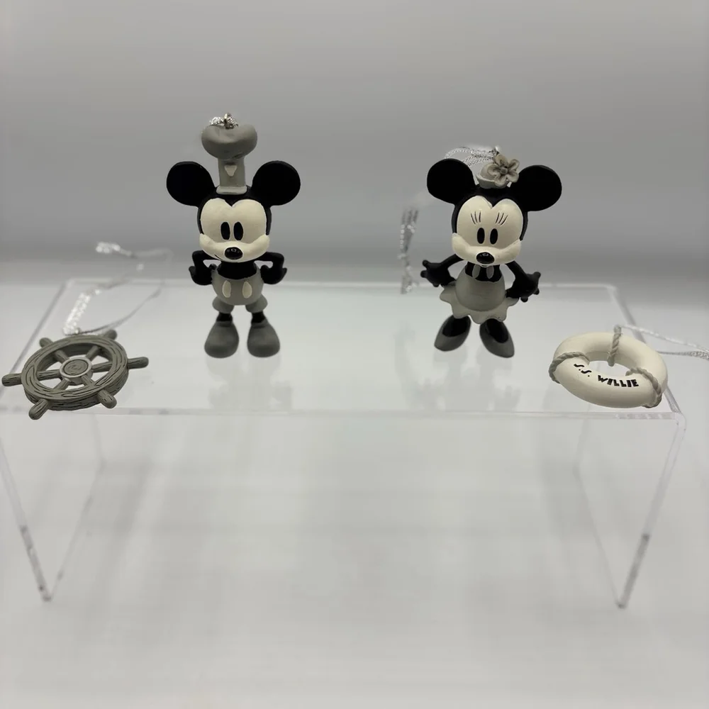Disney Sketchbook Ornament Steamboat Mickey & Minnie 4pc Mini Set